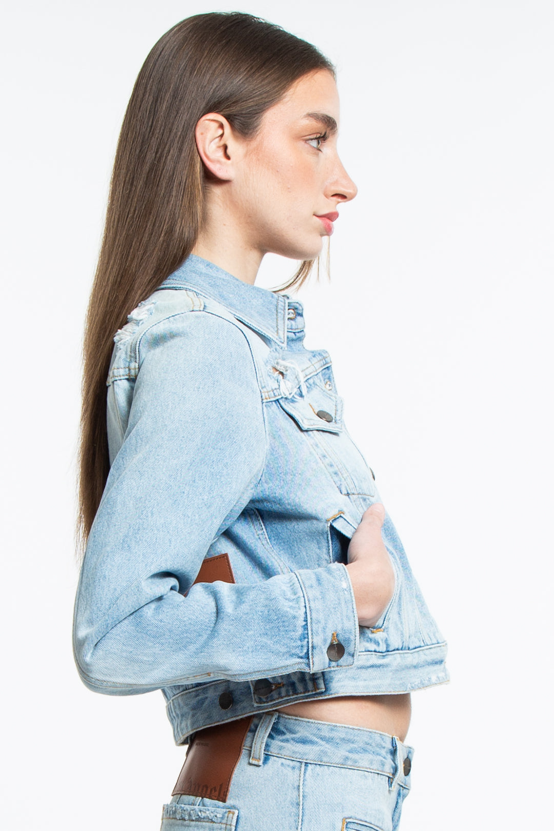 Palm Angels Giacca In Denim Effetto Schiarito-3