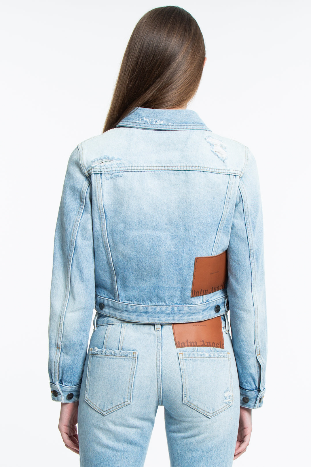 Palm Angels Giacca In Denim Effetto Schiarito-4