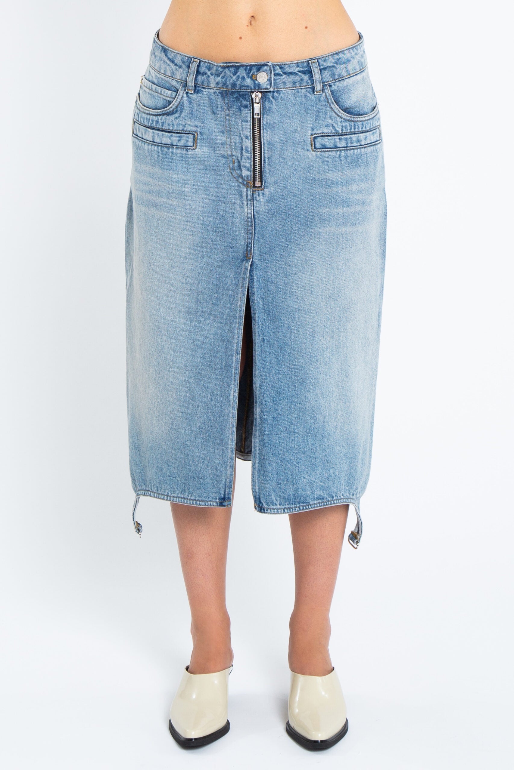 Courrèges Gonna midi denim-4