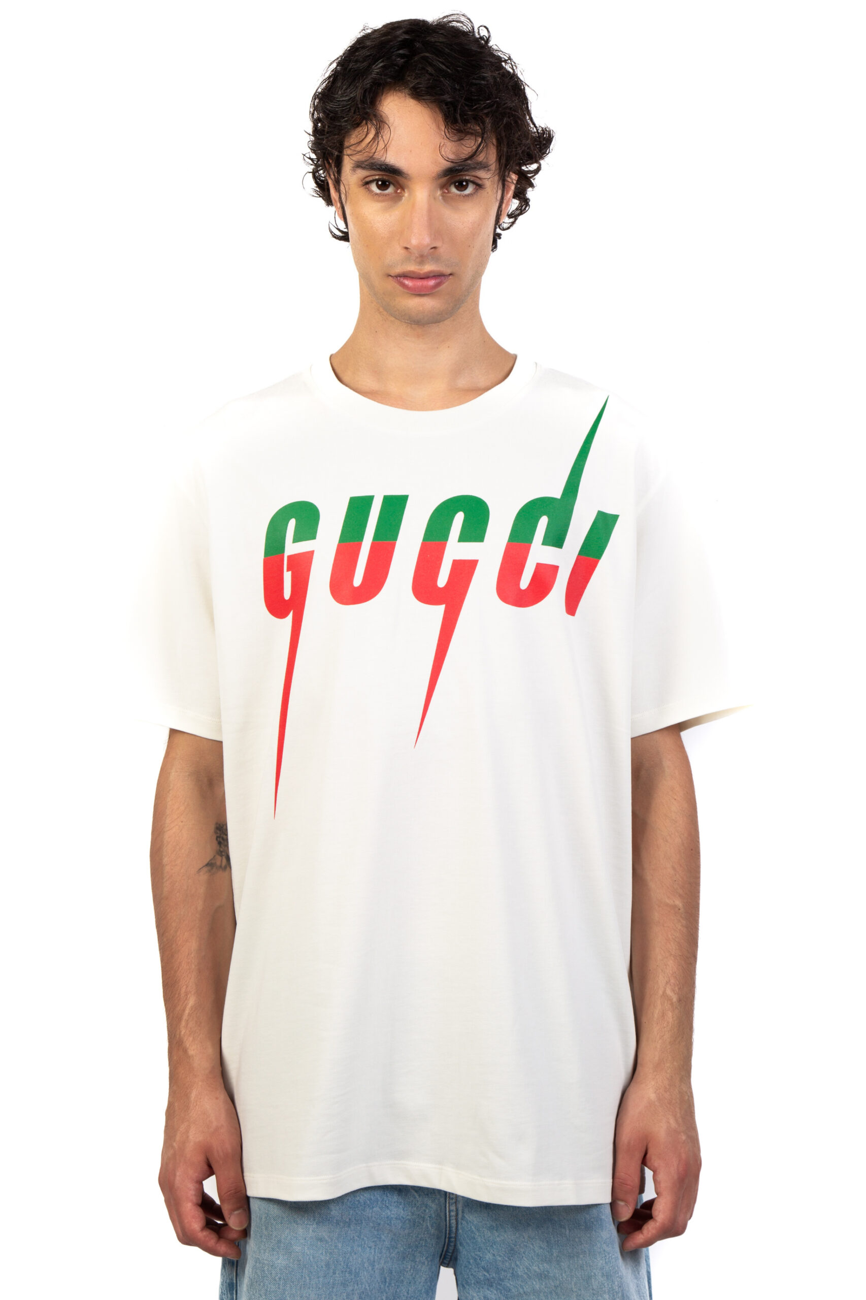 Gucci T Shirt Con Stampa "Blade" vista frontale