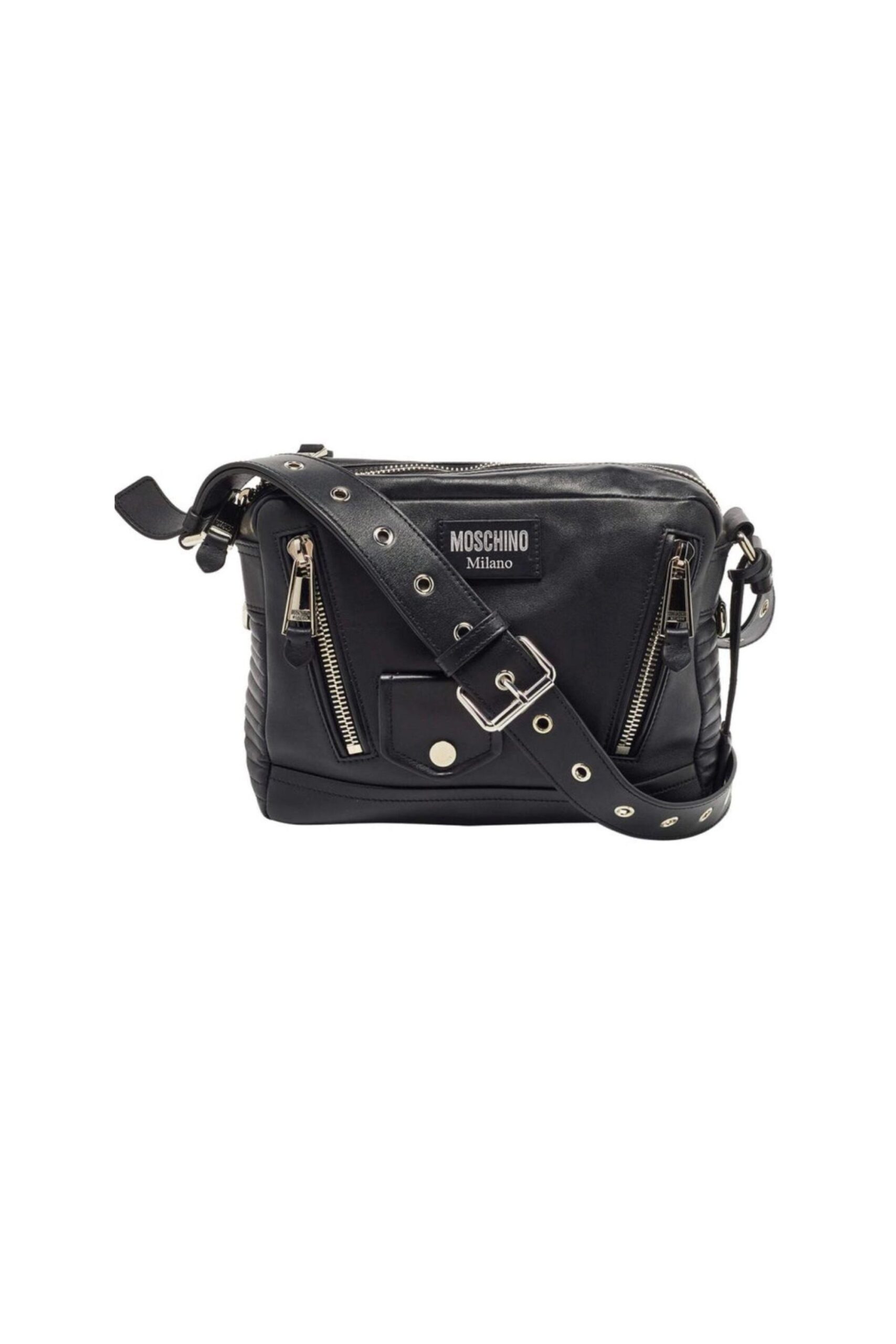 Moschino Borsa Biker a Tracolla vista frontale