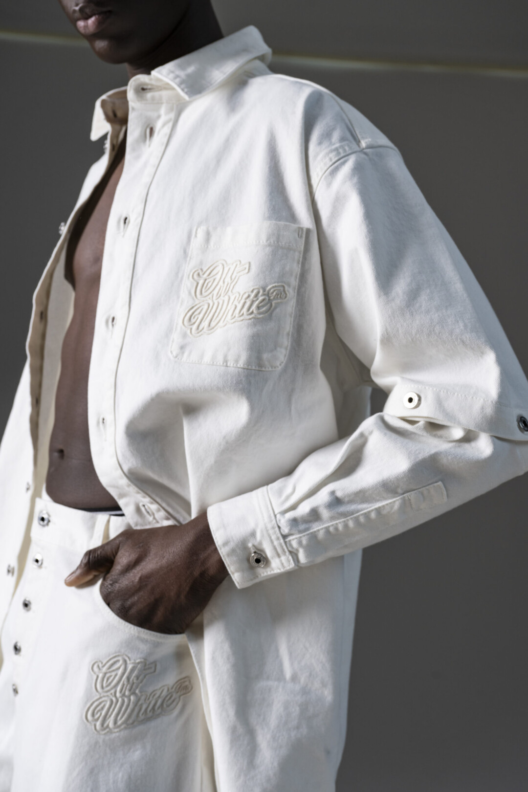 Off White Giacca Camicia 90sLogo - immagine 5