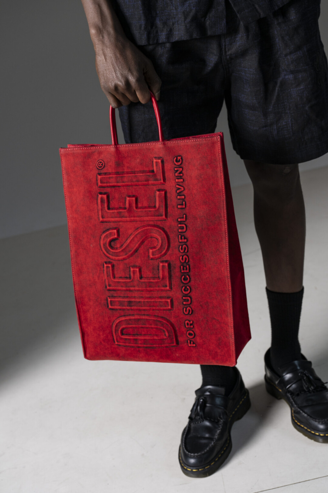 Diesel Borsa Tote in Denim e Pelle - immagine 4