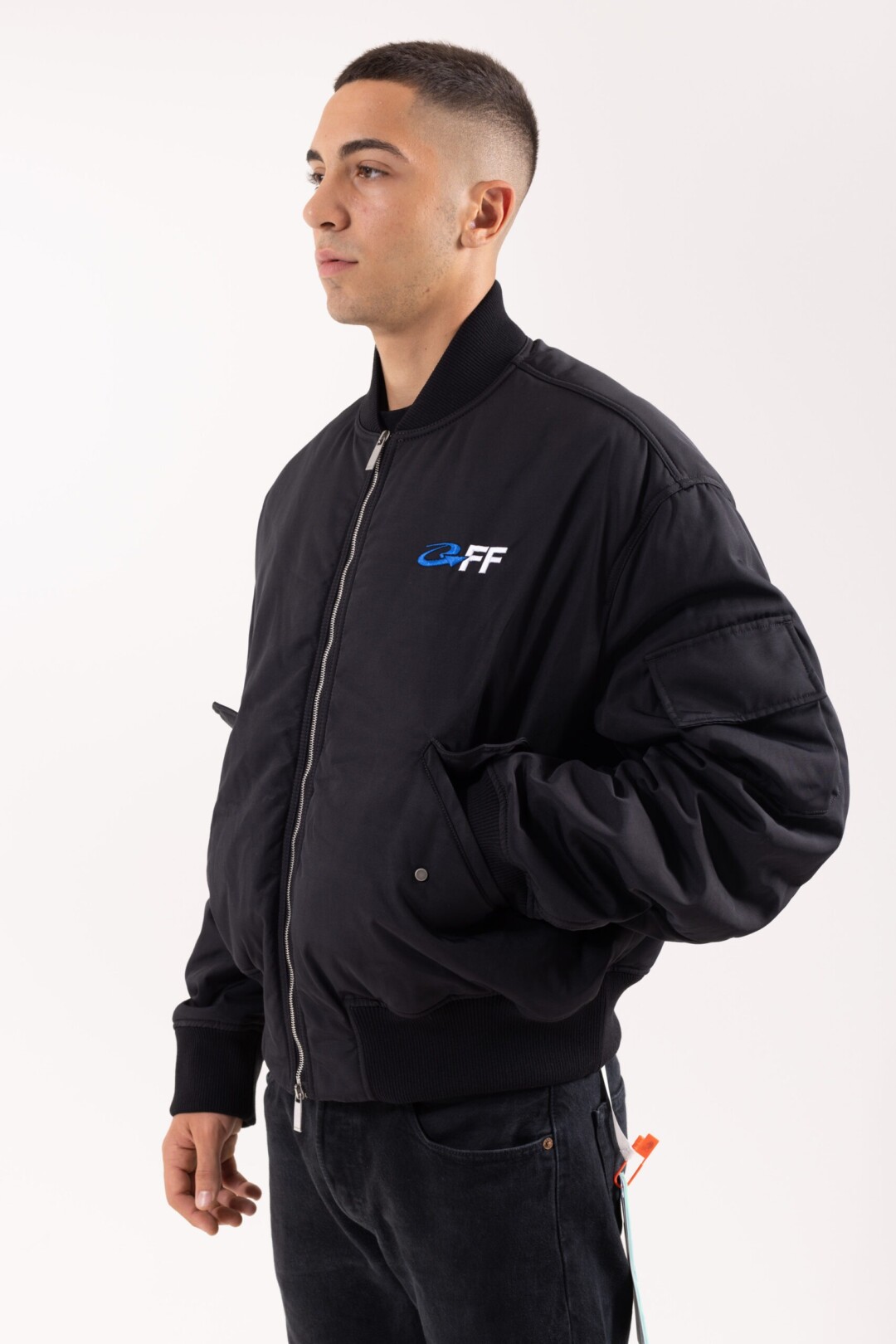 Off White Bomber Con Ricamo - immagine 3